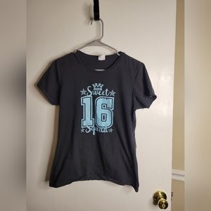 Sweet 16 squad t-shirt . Black/blue. Medium